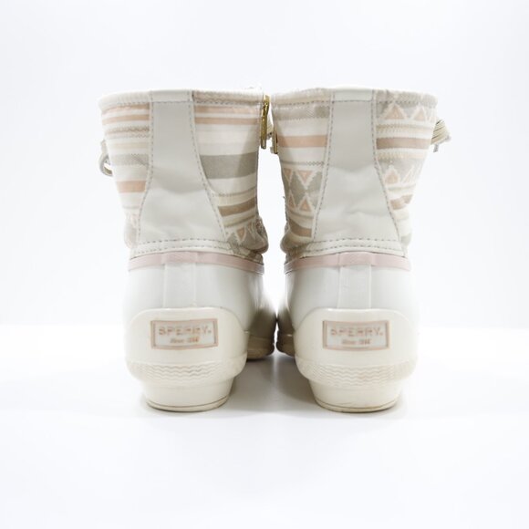 Sperry Syren Gulf Ivory Canvas & Rubber Rain Duck Boots - Women's 9 - Picture 4 of 7